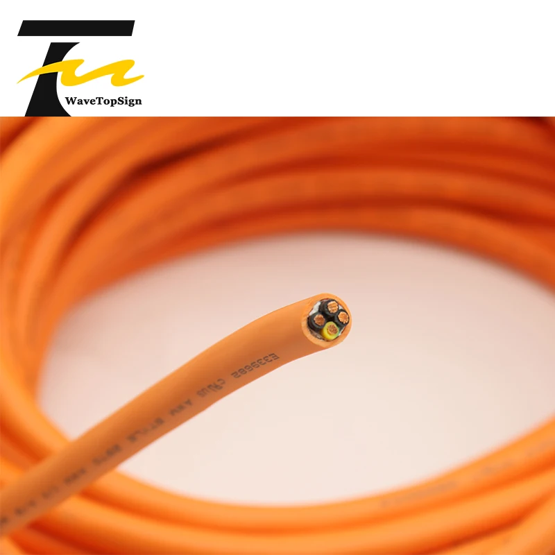TRVV 4코어 2.5mm² 초유연 드래그 체인 케이블 오렌지색 서보 모터 전원 엔코더 연결 케이블