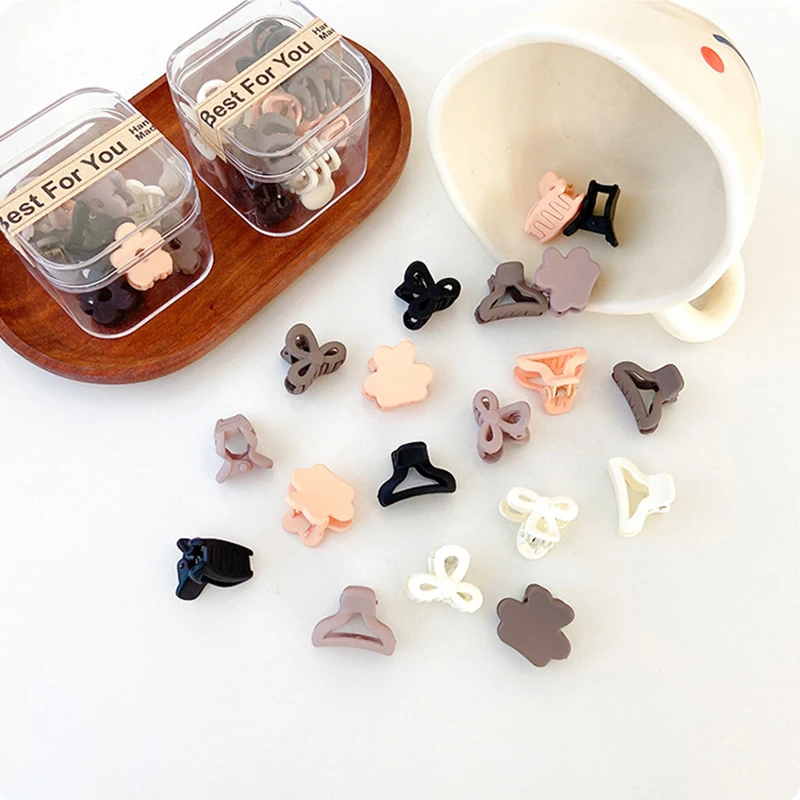 

10Pcs/Lot Sweet Mini Hair Clips for Baby Coffee Color Crab Girls Hair Claws Barrettes Kids Hair Accessories Flower Hairpins