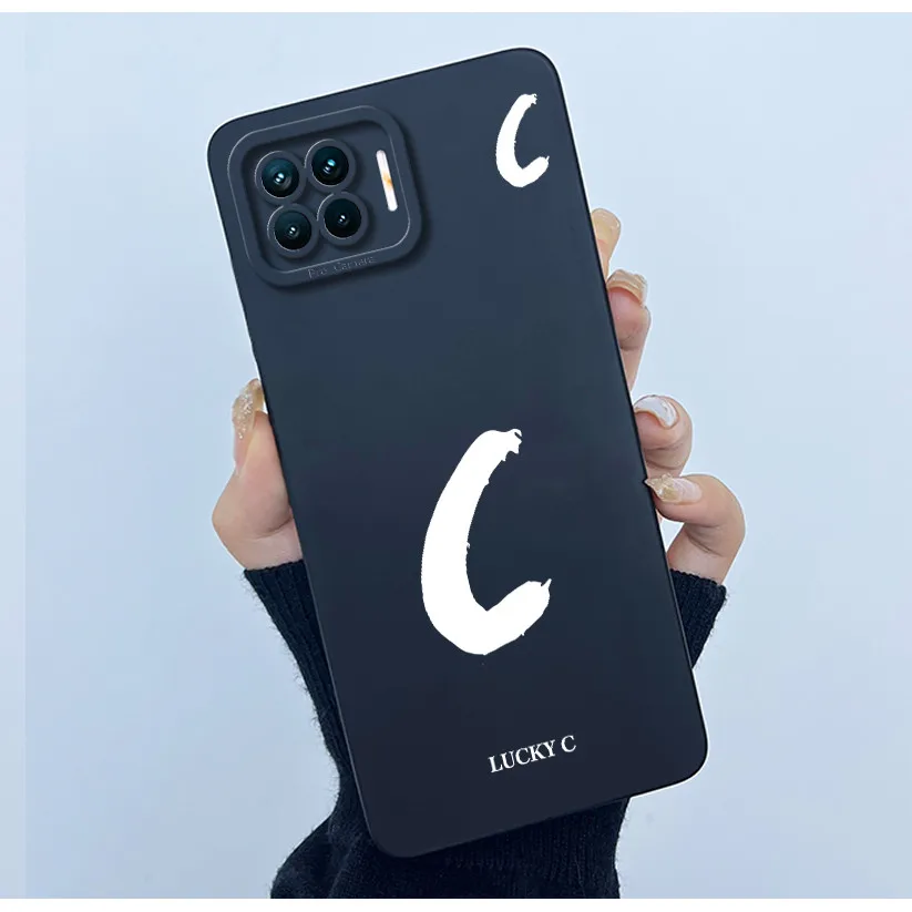 Lucky Initial Letter Couples Phone Bumper - Soft TPU Silicone Back Cover Case