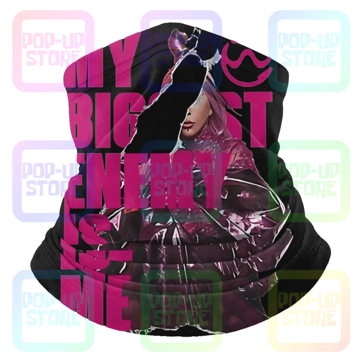 My Biggest Enemy Is Me Lady Gaga Singer Chromatica Album Microfiber Neck Gaiter Bandana Scarf Printing