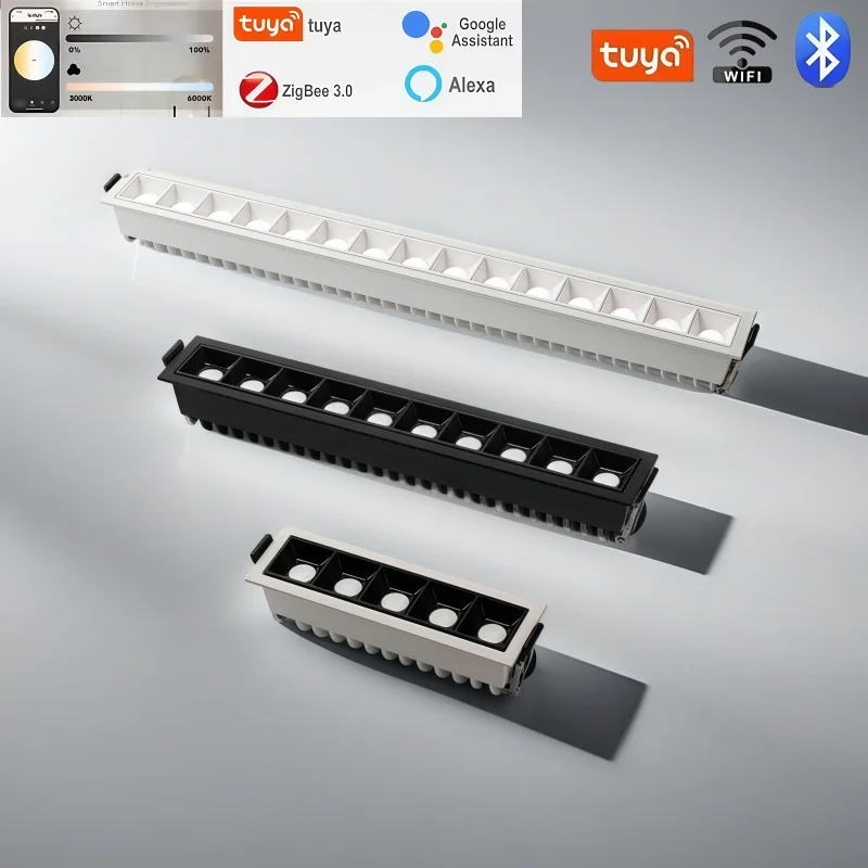 Graffiti intelligent dimming LED downlight spotlights 2.4G remote control sky lights grille lights living room interior lighting