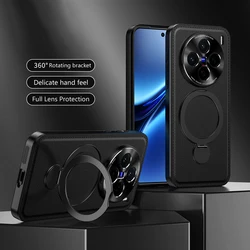 Premium Draadloze Oplader Telefoonhoes met Metalen Lensbescherming en Zacht Lederen Cover