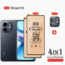 Ceramic Matte Frosted Screen and Lens Protection Film Set - 2pcs Screen Protector + 2pcs Lens Film for Infinix Smart 9 HD