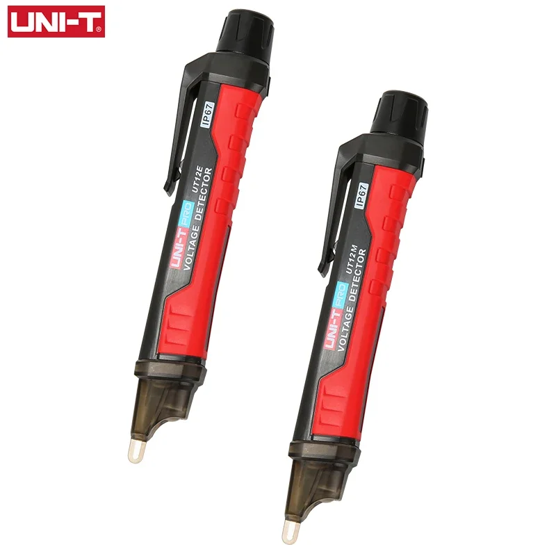 UNI-T 소켓 벽 AC 전압 감지기 표시기, 비접촉 전압 전류 전기 센서 테스트 펜, 24V-1000V UT12E UT12M