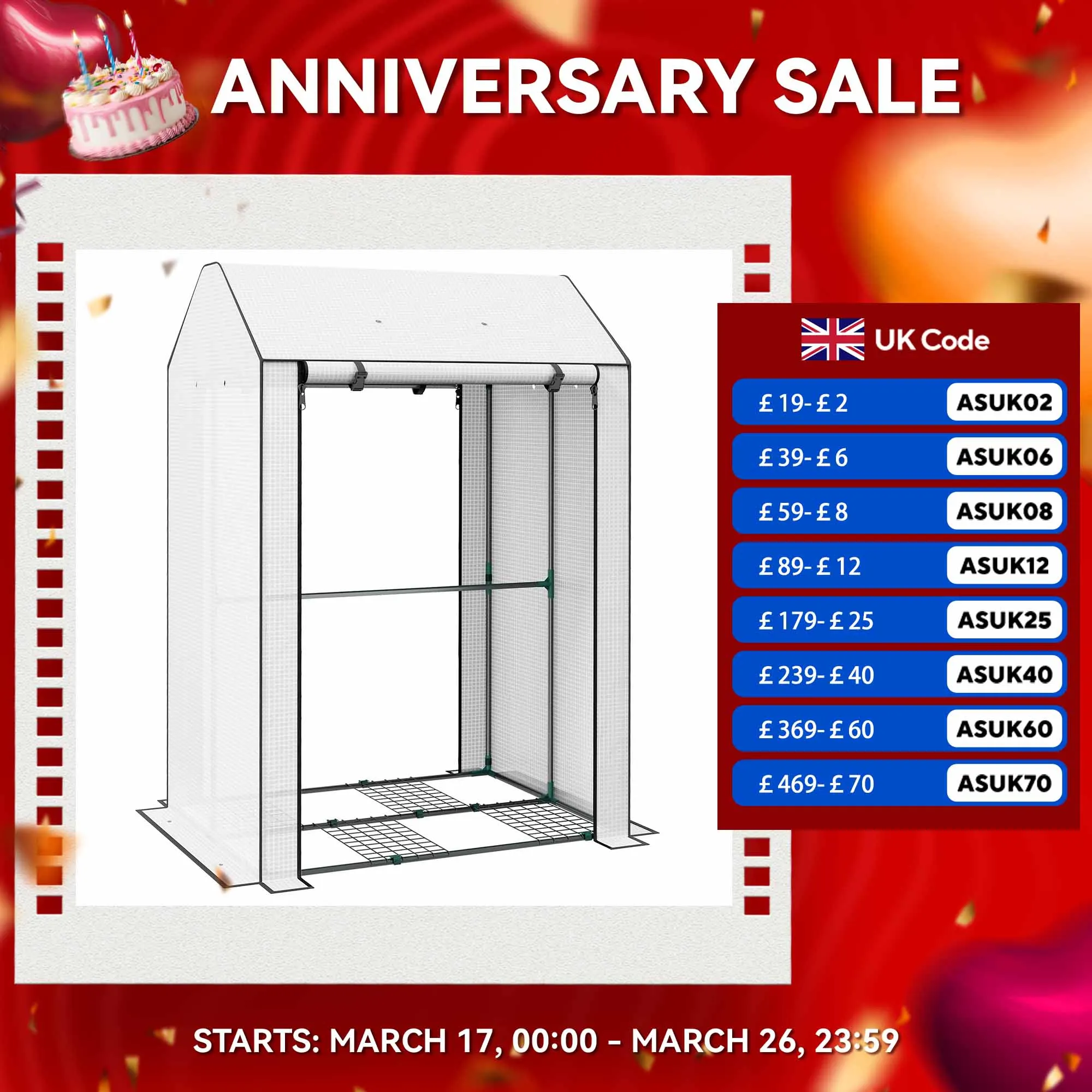 Portable Greenhouse Garden Grow House W/ 4 Wire Shelves and Vents, 100x80x150cm