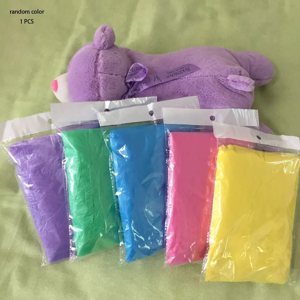 Rain Poncho Disposable Raincoat 1 Pc Disposable Raincoat Adult Raincoat Waterproof Emergency Rain Poncho Portable Outdoor Travel Camping Color Random