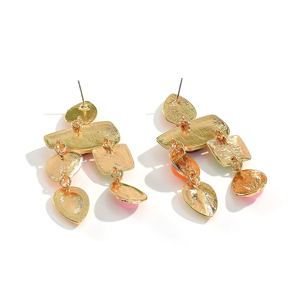 Dangle Earrings Drop Earrings Crystal Earrings Long Earrings New Metal Colorful Stone Earrings High-quality Crystal Dangle Long Drop Earring Jewelry Accessories for Women