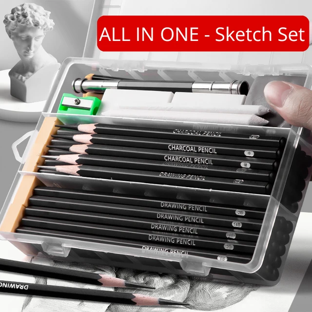 37/50/100pcs Professional Drawing Pencils Sketch Set Complete