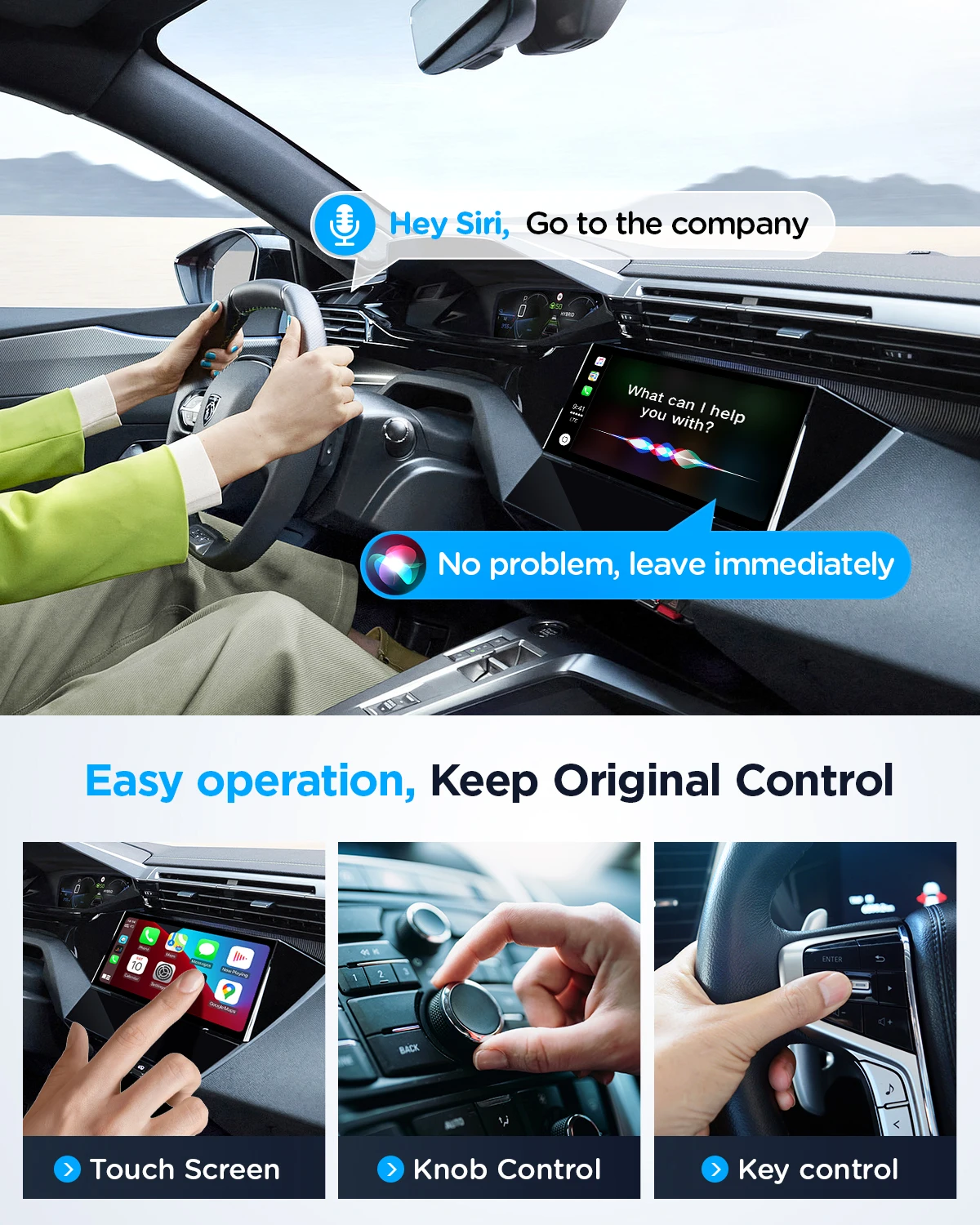 IKOS Wireless CarPlay Adapter Converts Wired to Wireless Carplay Dongle Plug and Play for Cars from and iOS 10+