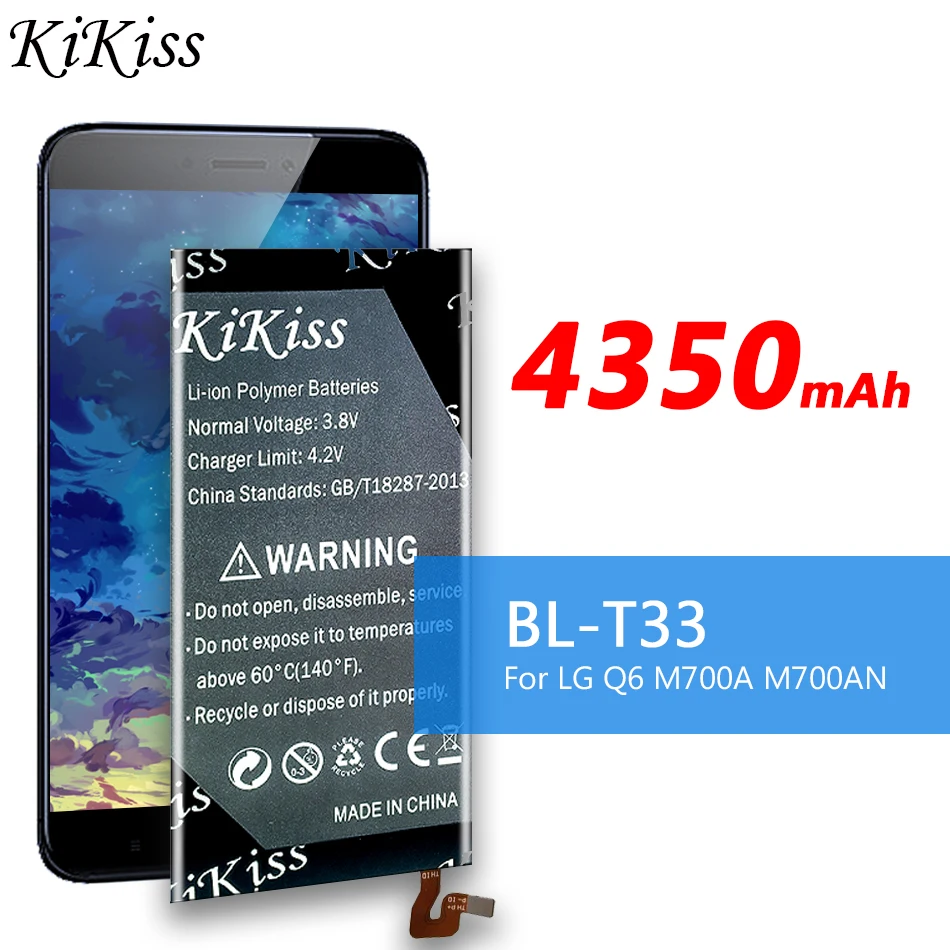 Batteria Di Ricambio Kikiss Bl-T33 4350Mah Per Lg Q6 M700A M700An M700Dsk M700N Bl T33 Blt33 Batterie Per Telefoni Cellulari Akku