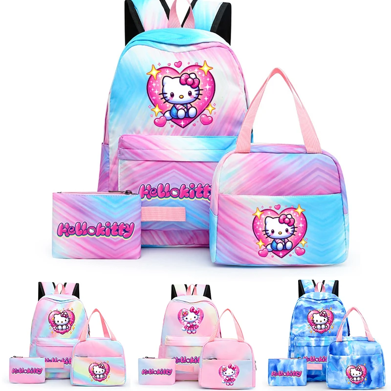 

3 шт./комплект, детский школьный ранец с рисунком Hello Kitty