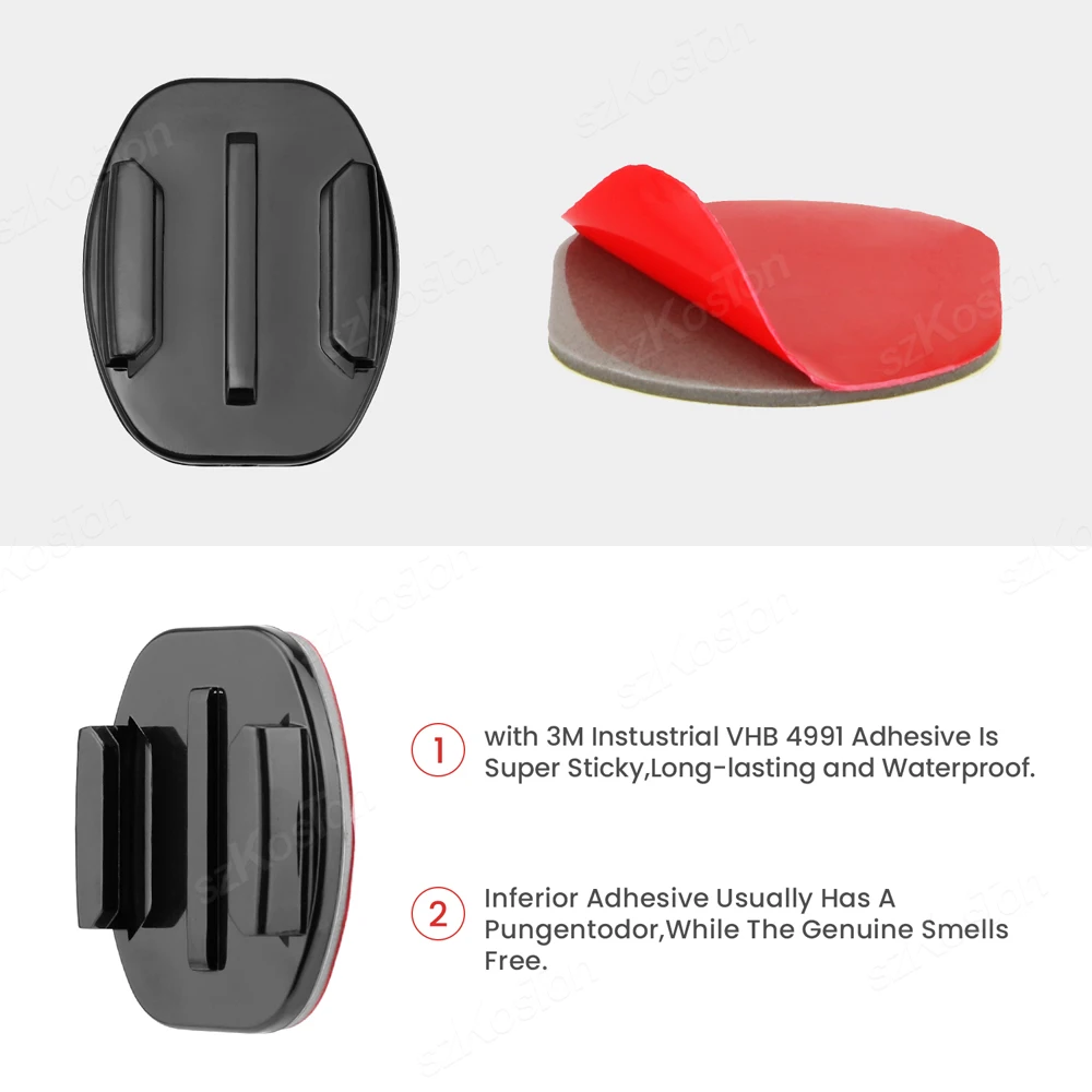 Kamerahelm, selbstklebend, flach, gebogene Halterungen, verstellbarer Schwenkarm für GoPro Insta360 DJI Osmo Action 6, Kamerazubehör – Detail 8