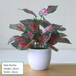 Lush Green Artificial Bonsai for Home and Office Décor (Red Perilla)