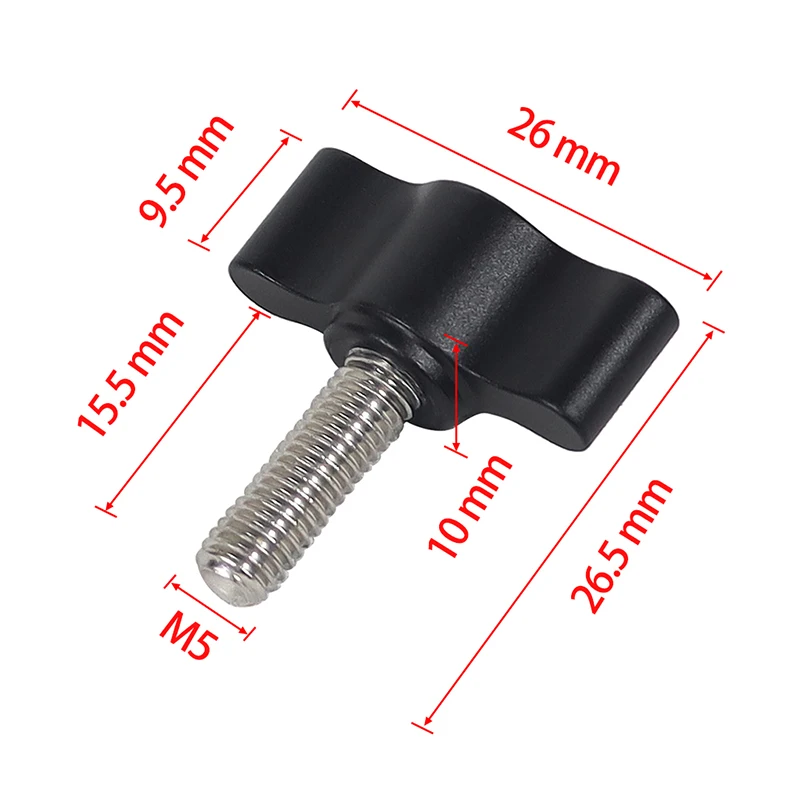 AluminumAlloyHandleScrewTHeadThumbM5ThreadBolt155mm18mmFor