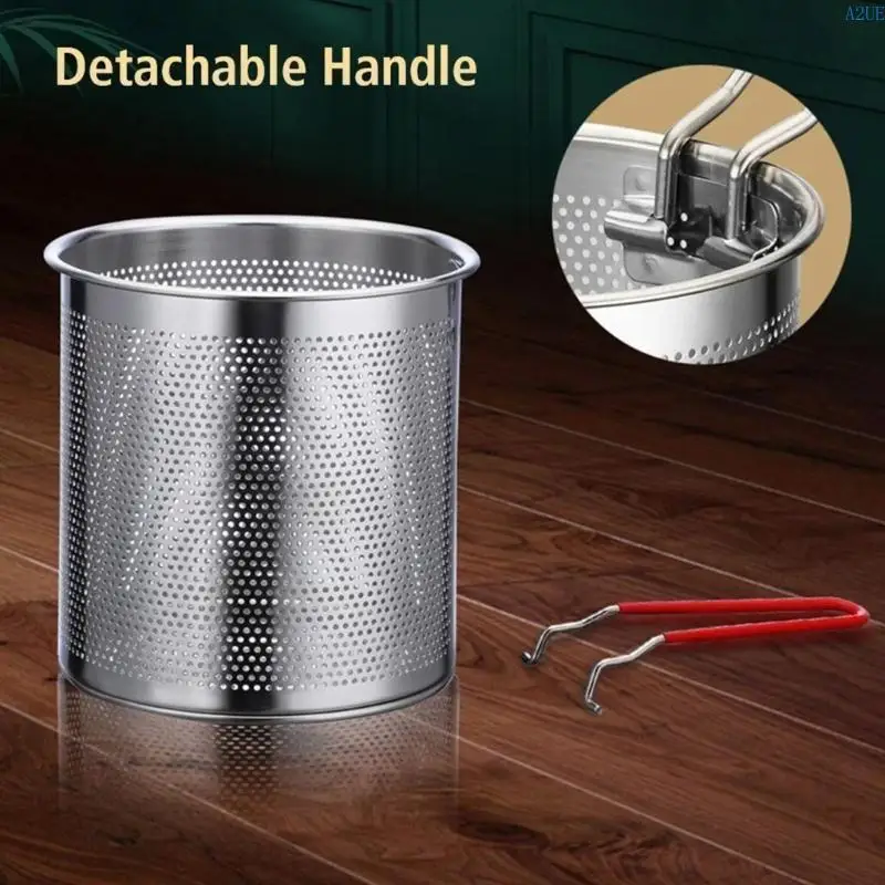A2UE 1.2l 304 Stainless Steel Mini Oil Pot with Filter Miniature Fryers with Strainer 5