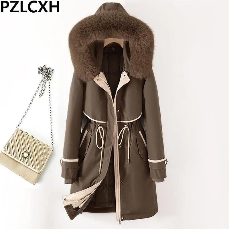 Women Cotton Coat Winter Jacket Female Detachable Inner Liner Parkas 2023 New Faux Fur Collar Hooded Overcoat Warm Thick Outwear