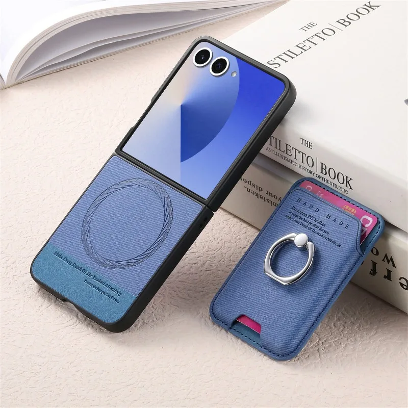 Luxury Detachable Magnet RFID Wallet Case with Ring Cover