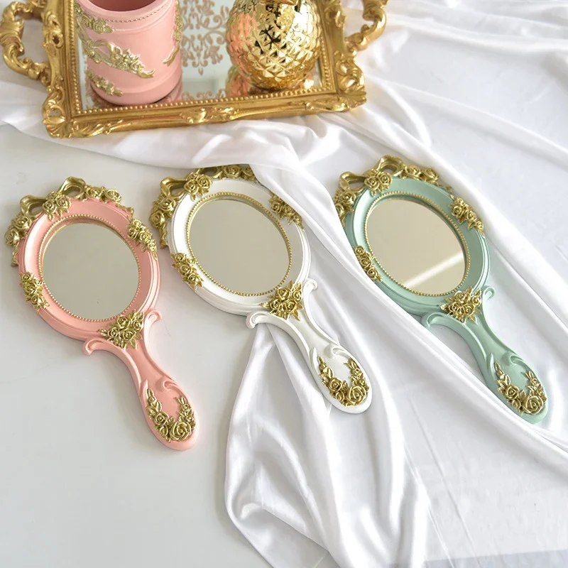Makeup Mirror Cute Creative Vintage Hand Mirrors Makeup Vanity Mirror Handheld Cosmetic Mirror with Handle for Gifts makeup mirror,hand holding mirror