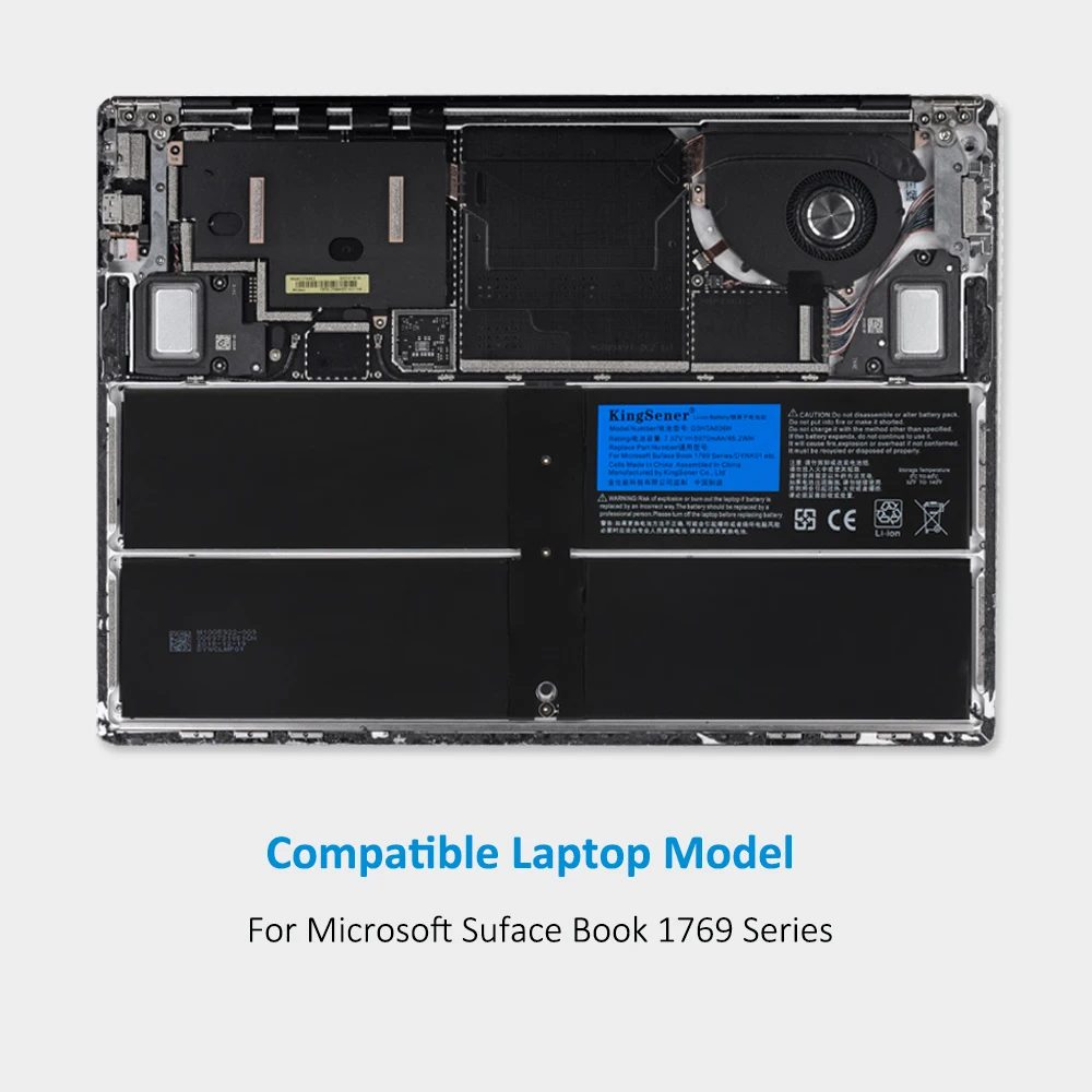 Kingsener-bateria do Portátil para o Microsoft Surface 1ª Geração 1769 2023 Série 7.57v 54.2 wh 5970mah Células G3hta036h Dynk01 - Imagem 5