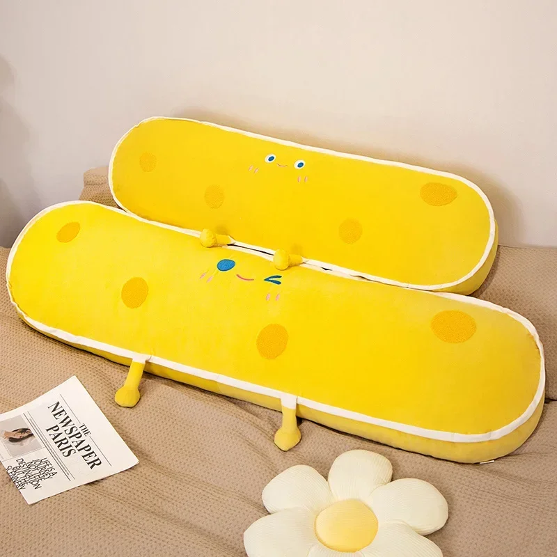 Cartoon Creative Cheese Plush Toys Stuffed Soft Anime Yellow Food Long Pillow Baby Sleeping Pillow Sofa Cushion Kawaii Room Deco