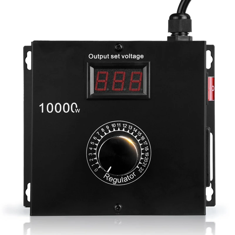 AT14 10000W AC Variable Speed Controller 120V-220V 15A, Fan Speed Controlle Motor Controller For Electric Motor EU Plug