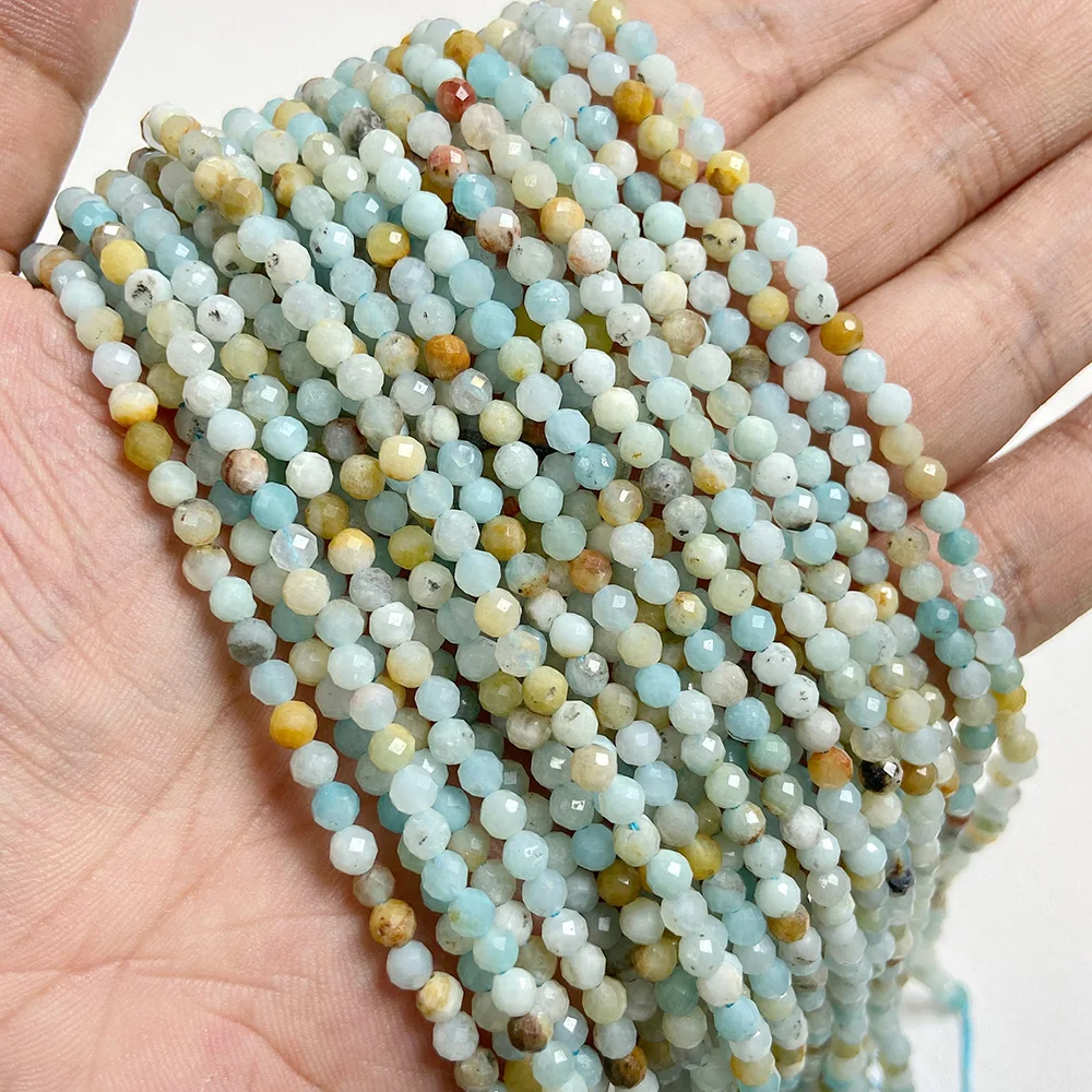 Natural Blue Gemstone Beads for Jewelry Making - Aquamarine, Amazonite, Apatite, Lapis, Turquoise Spacer Beads