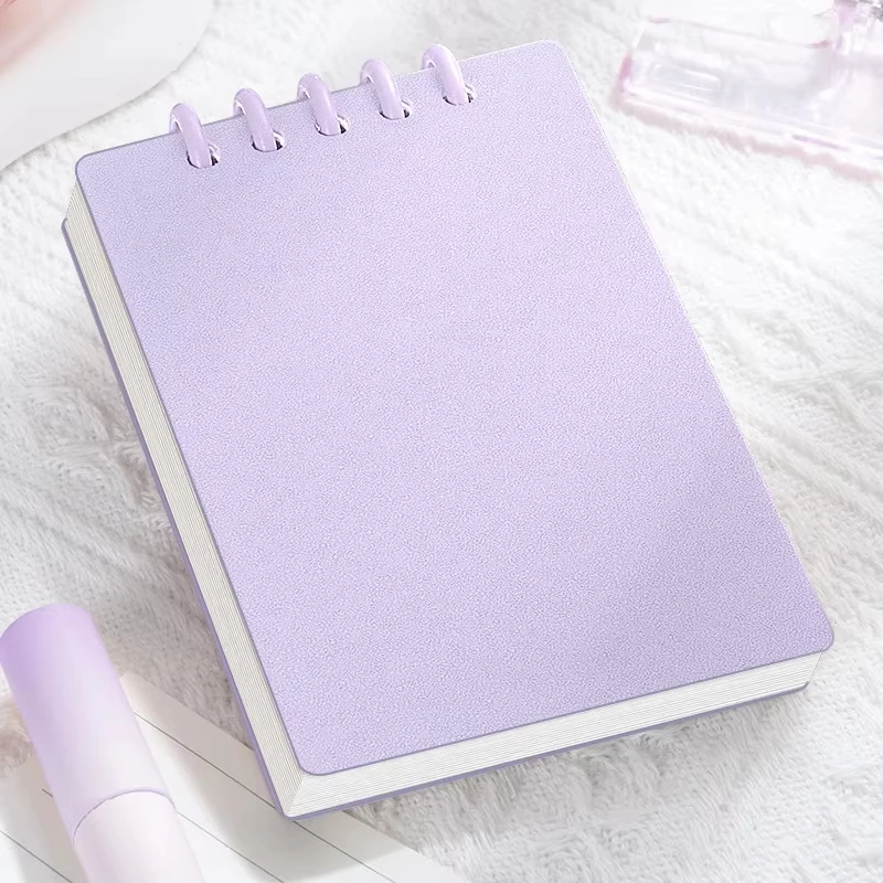 80 Sheets A7 Loose Leaf Notebook, Horizontal Line Inner Page Binder Notepad for Daily Note Taking School Office Stationery - 4