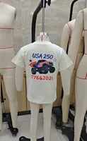 Vêtements pour enfants, t-shirts pour garçons du 4 juillet, à manches courtes, col rond, imprimé drapeau de camion, hauts pour tout-petits 6