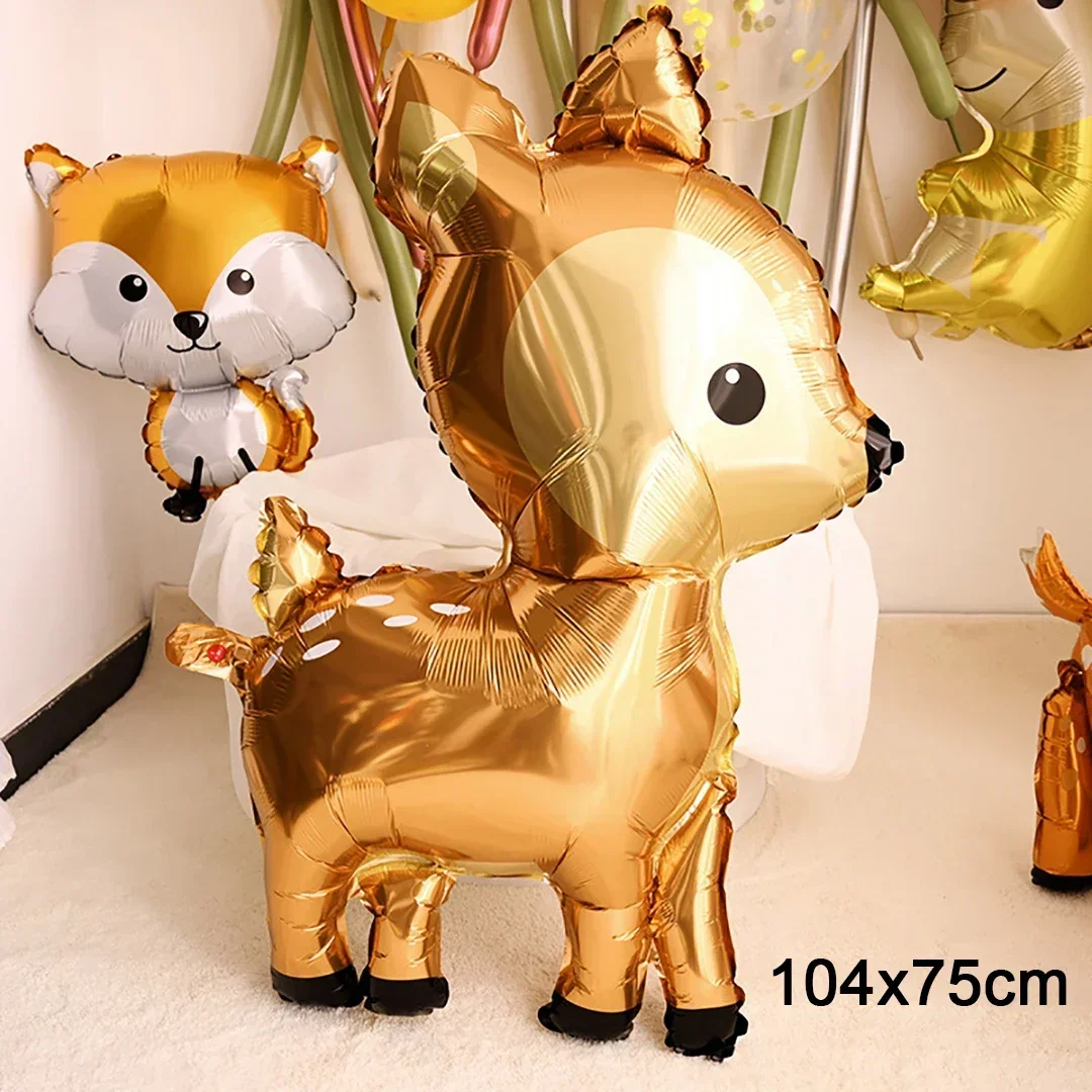 1PCS Animal Theme Foil Balloon Deer Rabbit Squirrel Safari Party Decor Adult Kids Birthday Party Ballons Decoration Supplies