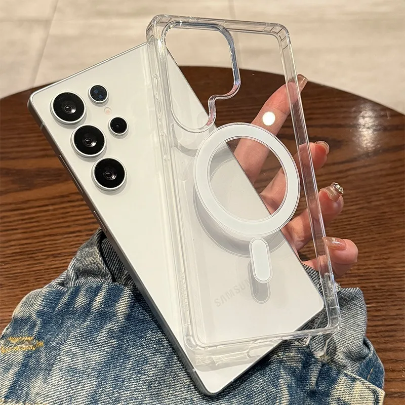 Magnetic Transparent Shockproof Phone Case with Magsafe Compatibility