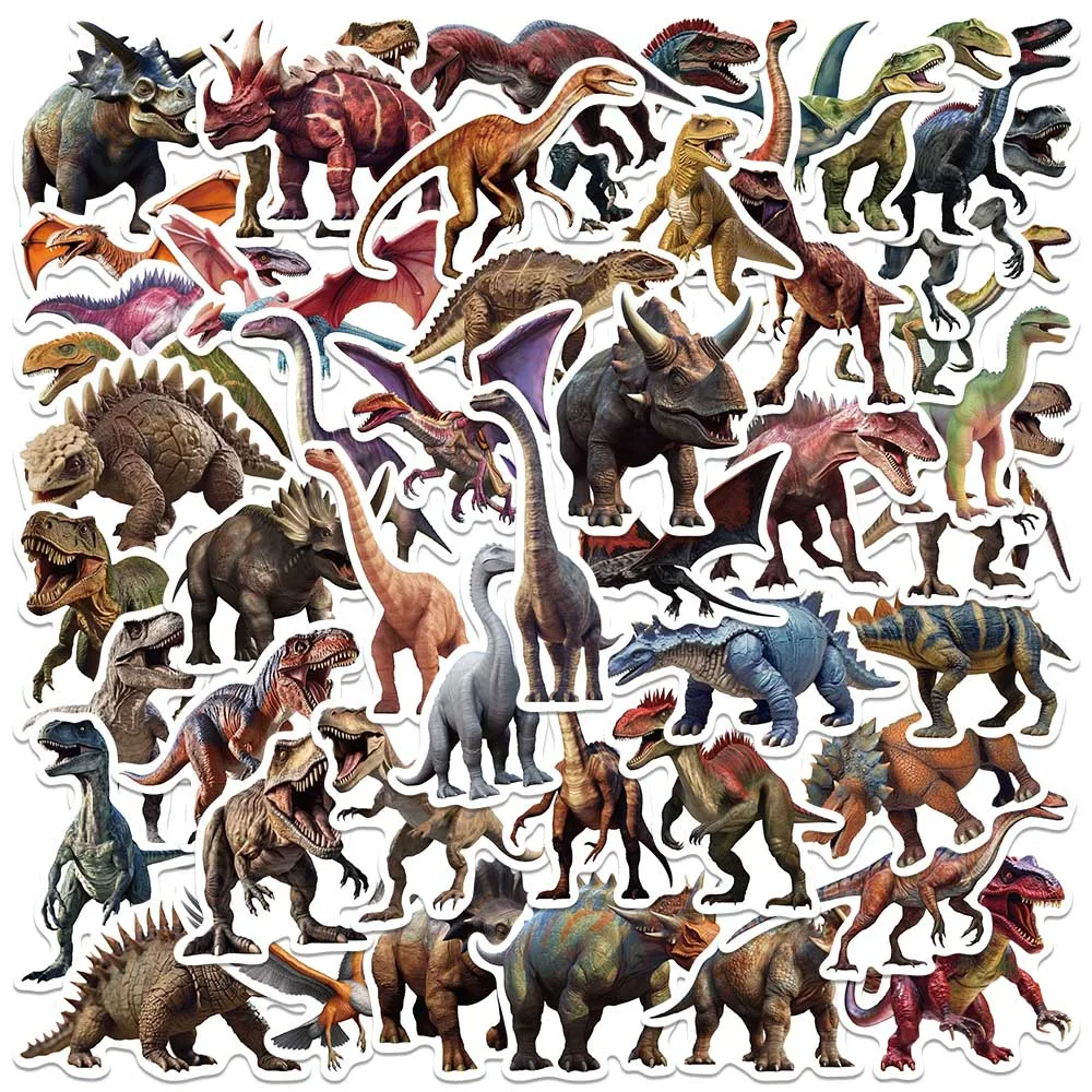 50pcs Cool Cartoon Animals Dinosaurs Stickers Waterproof Graffiti For Laptop Water Bottle Luggage Notebook Vinyl Decals