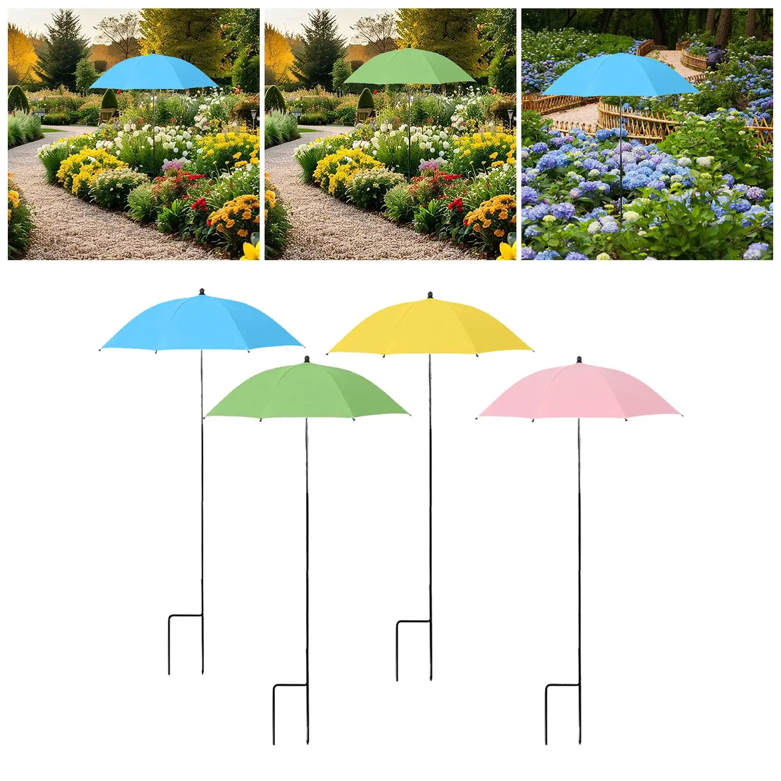 Outdoor Plant Umbrella Weather Resistant Stable Outdoor Decor Multipurpose 23.6 inch for Garden Beds Garden Umbrella Shade