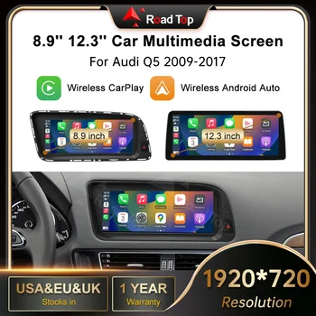 Schermo Linux Ultra-sottile da 12.3 Pollici RoadTop con CarPlay Wireless e Android Auto per Audi Q5 2009-2017 3G MMI Airplay Autolink