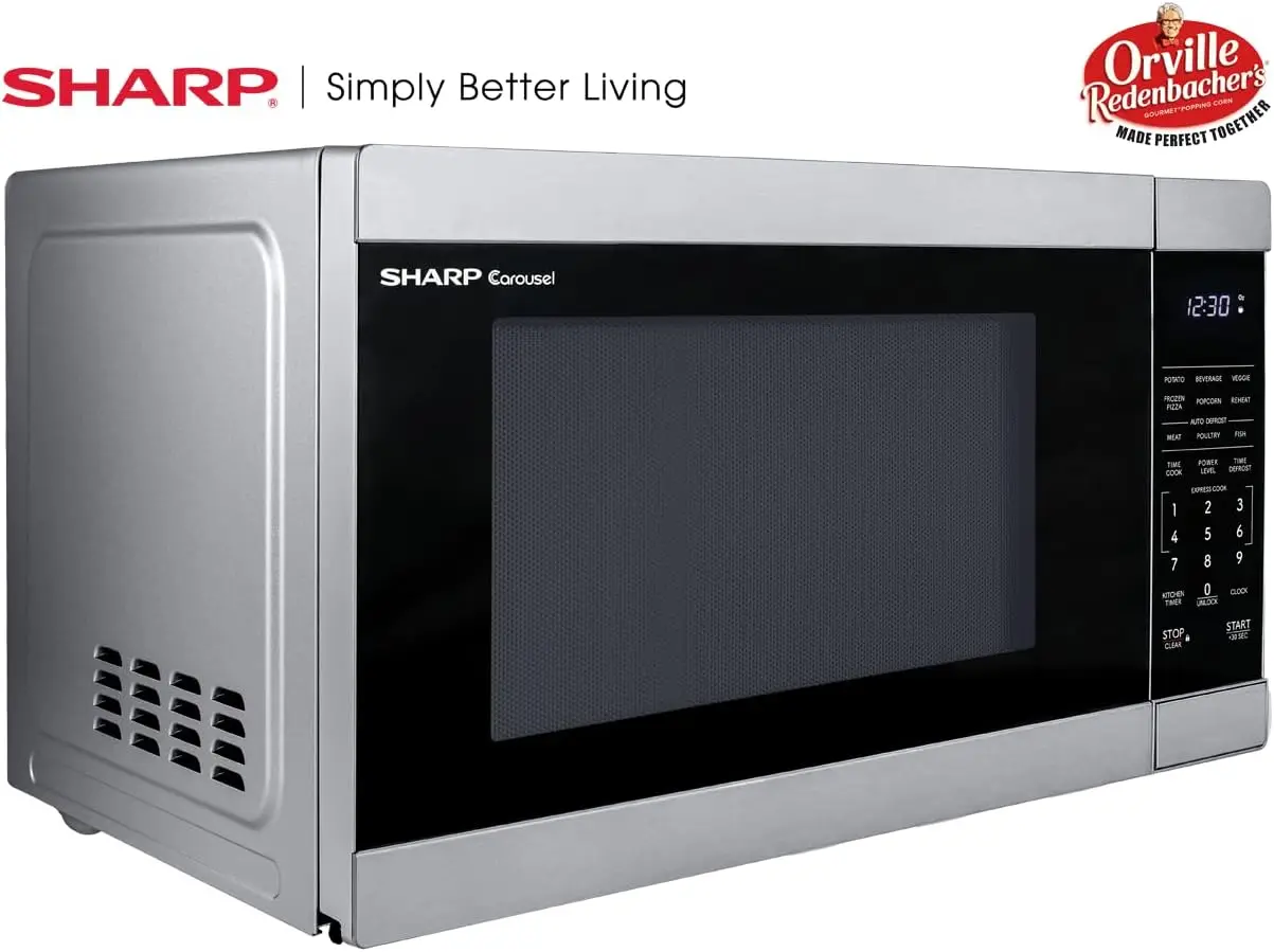 SMC1162KS Oven with Removable 12.4" Carousel Turntable,Orville Redenbacher's Certified, Cubic Feet Countertop Microwave,1.1 CuFt 4