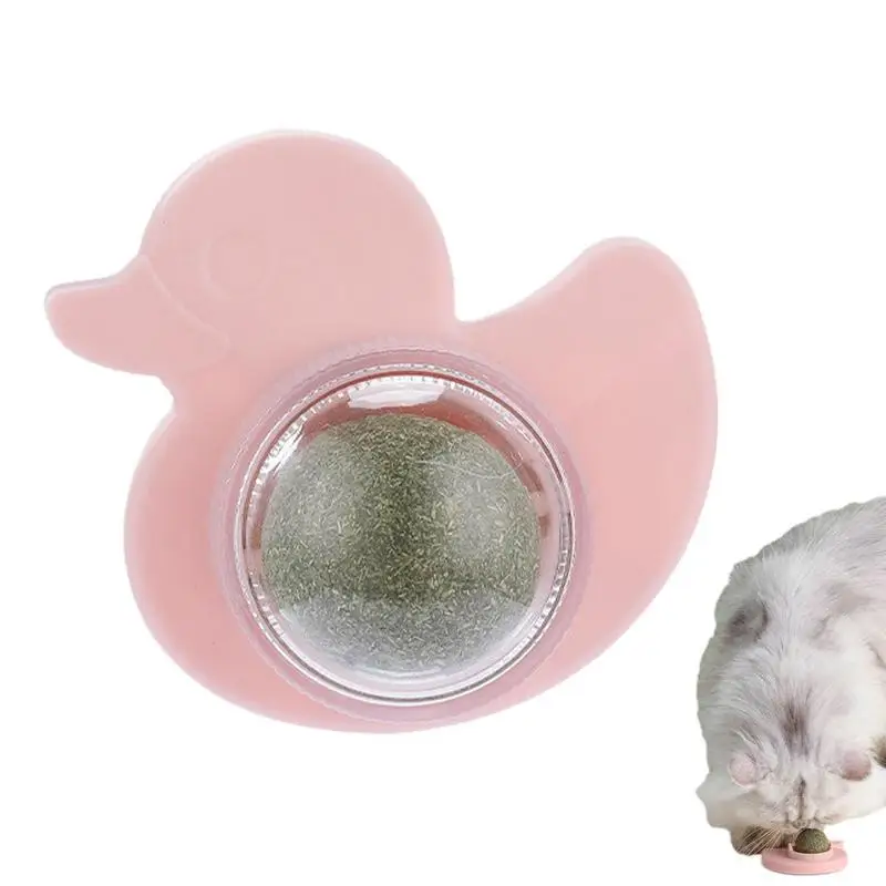 

Catnip Balls For Cats Duck Natural Healthy Rotatable Catnip Edible Balls Cat Bite Lick Chew Toys Catnip Roller Ball Cat Treat