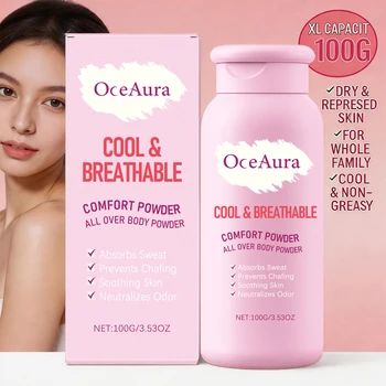 Talcum Powder All over Body Powder Sweat Absorbing Cooling Comfort Non Greasy Lightweight Moisture-Wicking Drying Body Powder
