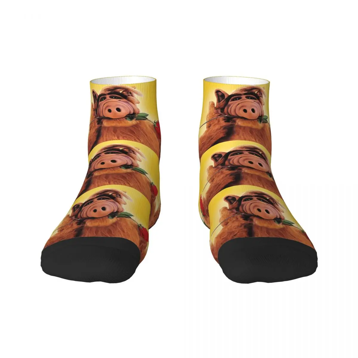 Alf With Flower Uomo Donna Crew Socks Unisex Funny 3D Print Alien Life Form Sci Fi Tv Show Dress Socks