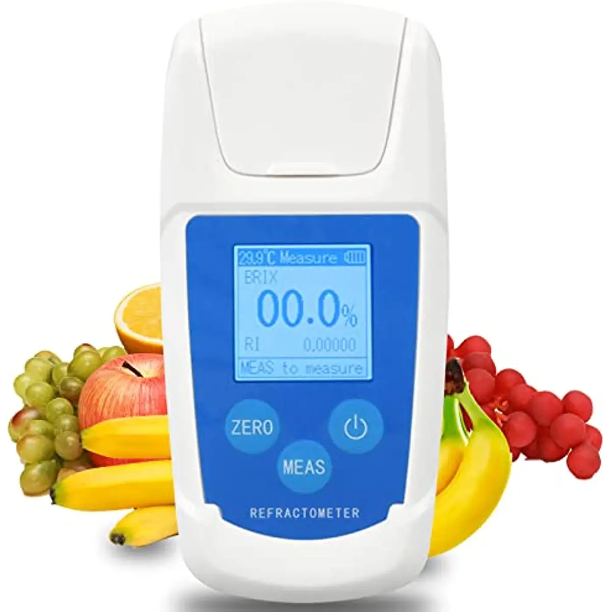 

Digital Brix Refractometer, 3 in 1 Brix Meter for Sugar with Automatic Temperature Compensation,Range 0-55%, Waterproof IP65
