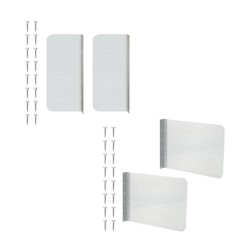 

Q1JB 2 Pcs Universal Sink Side Splash Guard Home Pool Metal Splashback Easy to Clean