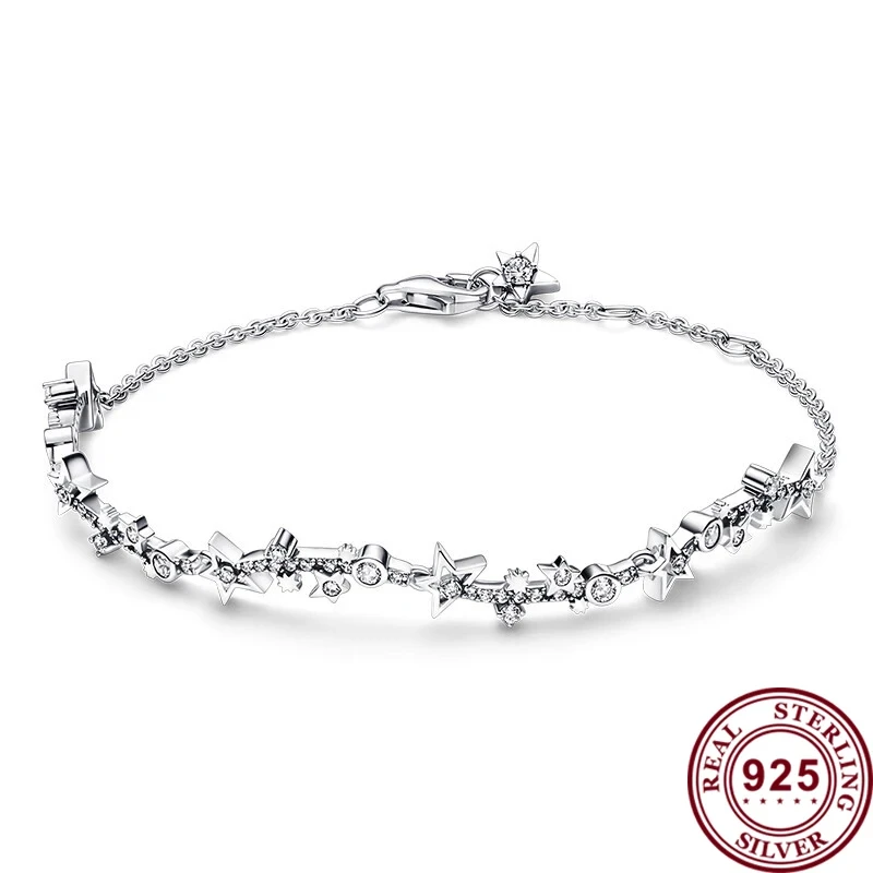 2023 New 925 Silver Original Women's Creative Gold Beaded Love Heart Logo Circle Bracelet Women's Festival High Quality Gift