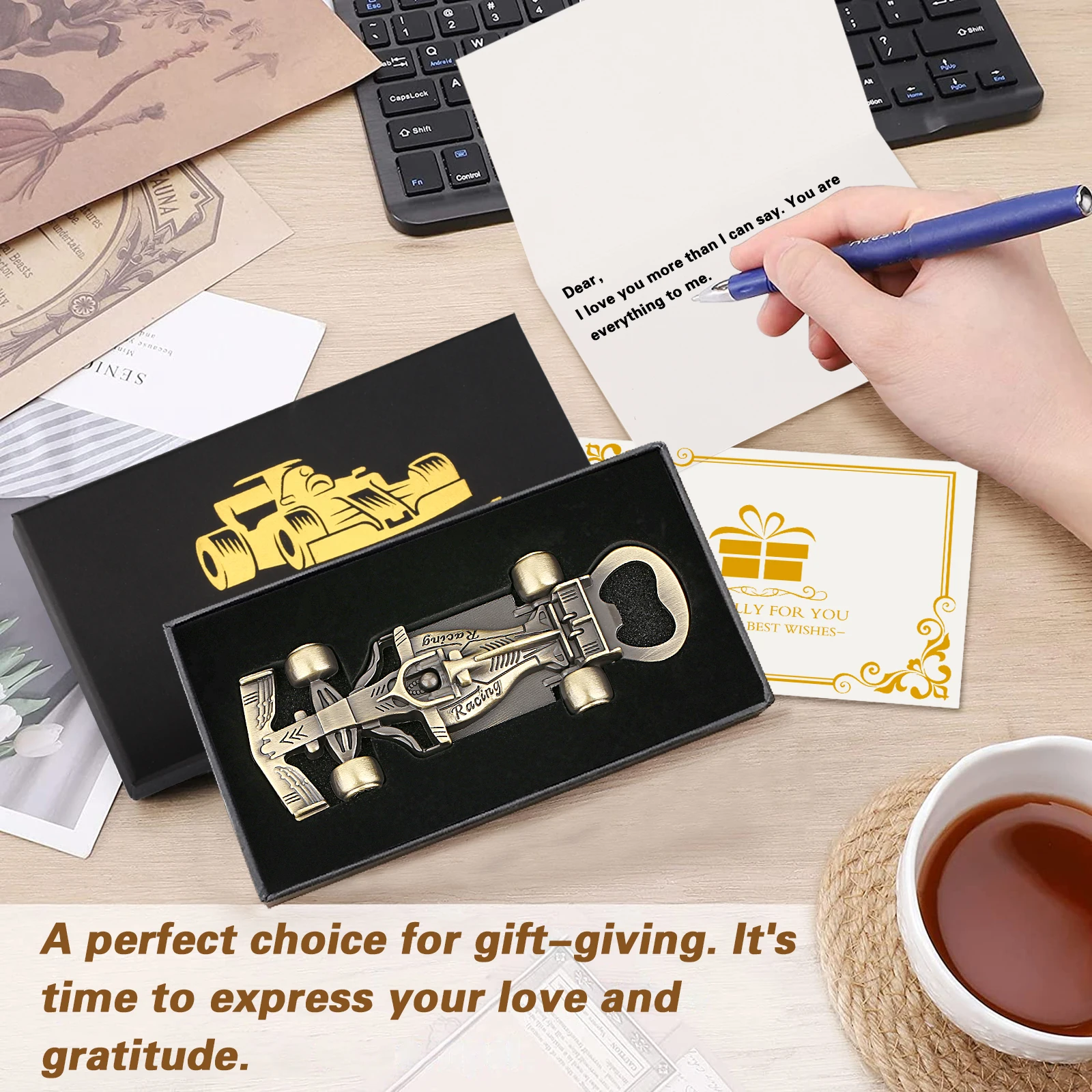 LKKCHER Bottle Opener Vintage Bronze Racing Motorcycle Model