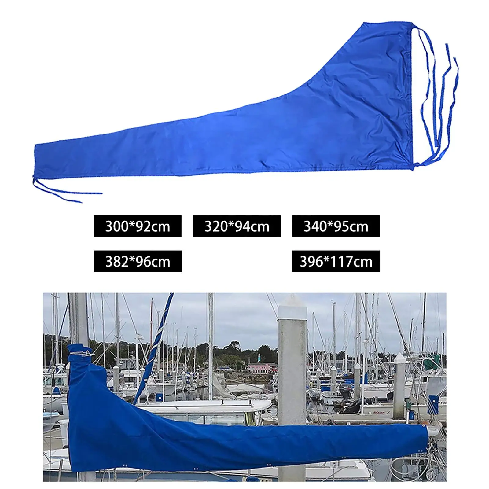 600D Mainsail Boom Cover Windproof Anti Scratch Boat Cover Sail For All Seasons Thickened Cloth Boat Accessories Blue