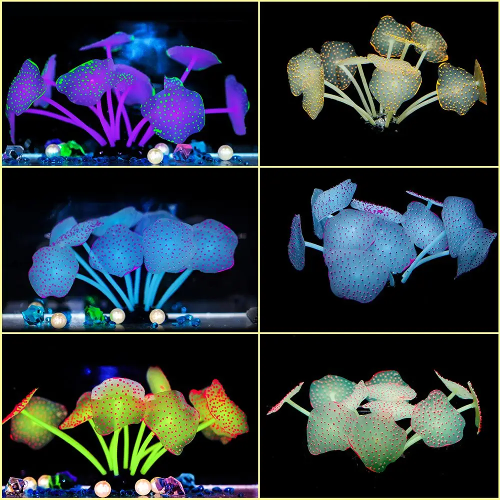 Silicone Glowing Artificial Fish Tank artificial plants fish tank decorations aquarium ornaments artificial aquarium plants Aquarium Coral Plants Underwater Ornament Aquarium Decor aquarium decoration accessories