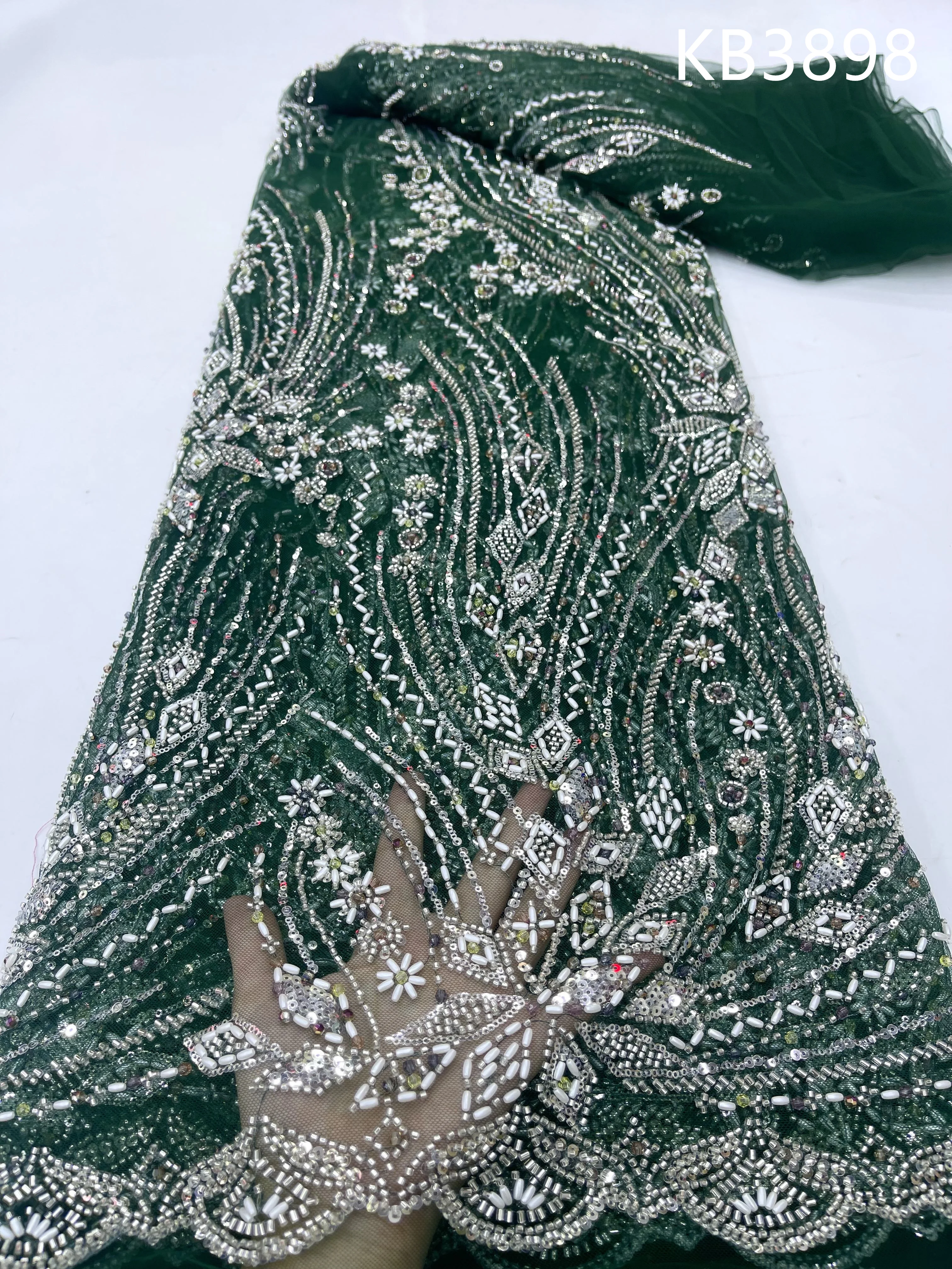 

Роскошная вышивка Тяжелая кружевная ткань для жениха африканская нигерийская французская сетка с блестками американская сетчатая ткань для свадебного платья KB3898