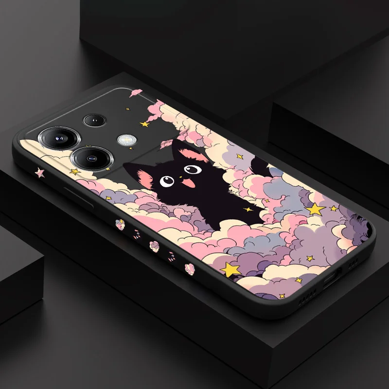 Colorful Cloud Cat Silicone Phone Case