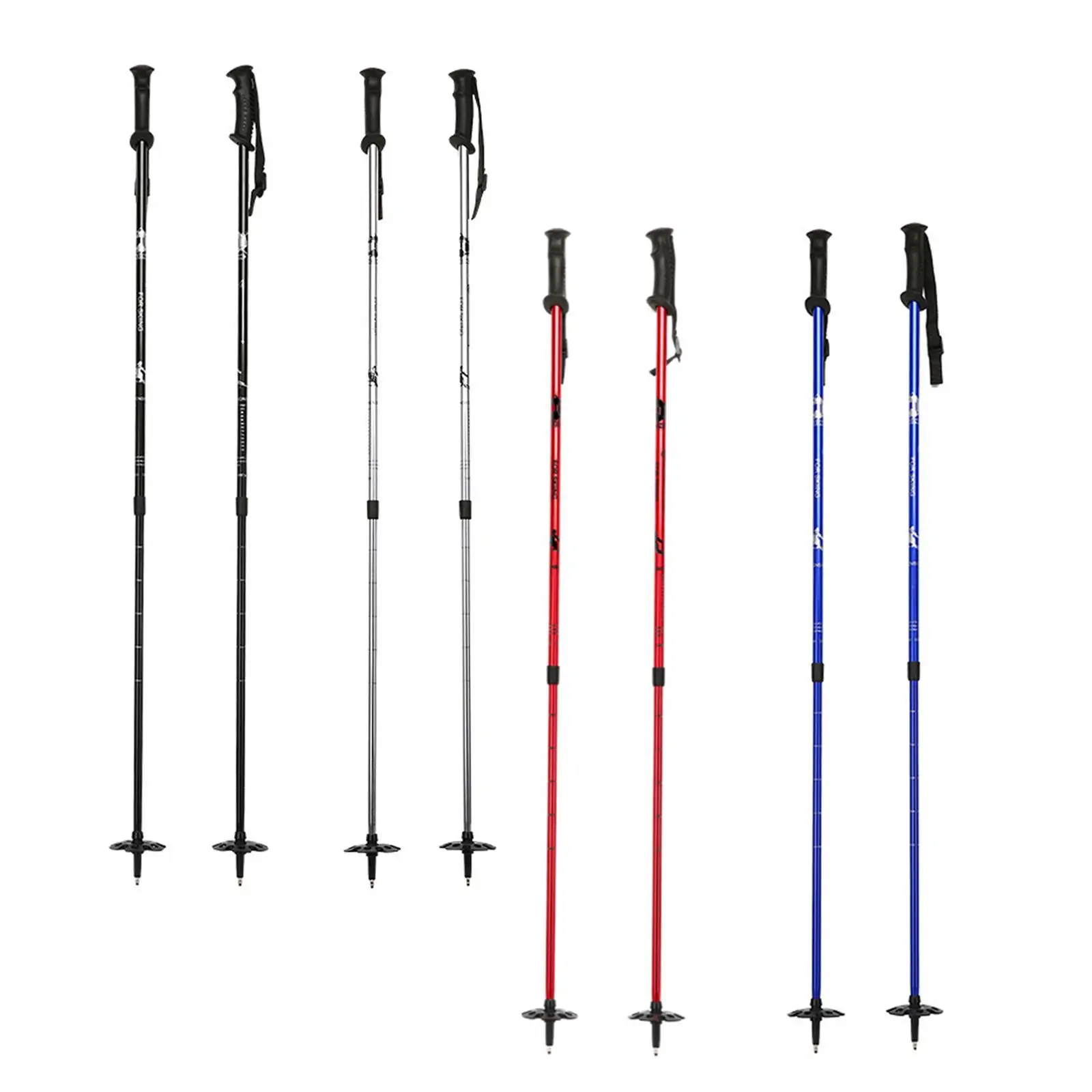 Ski Poles for Adults Kids with Lock System Ergonomic Grip Walking Sticks for Winter Sports Hiking Skiing Mountaineering Outdoor 3