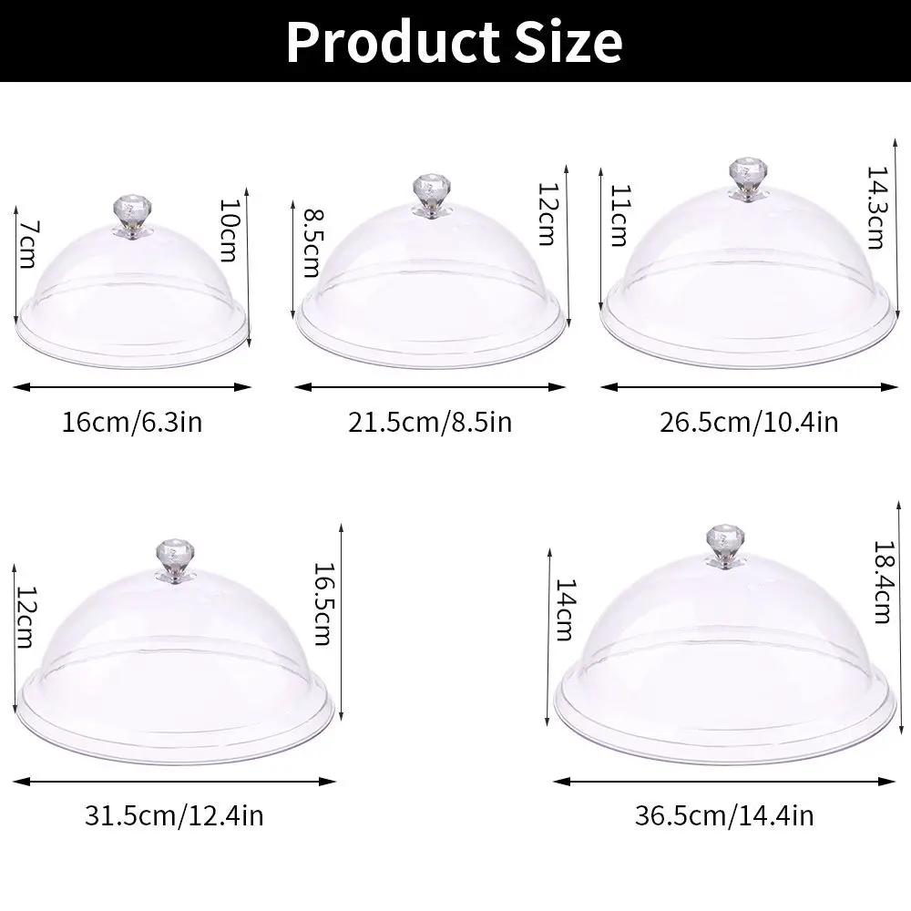 Cake Plate Bread Fruit Display Holder Creative Acrylic Tempered Plastic Food Cover Dust Cover Round Dish Party Decoration