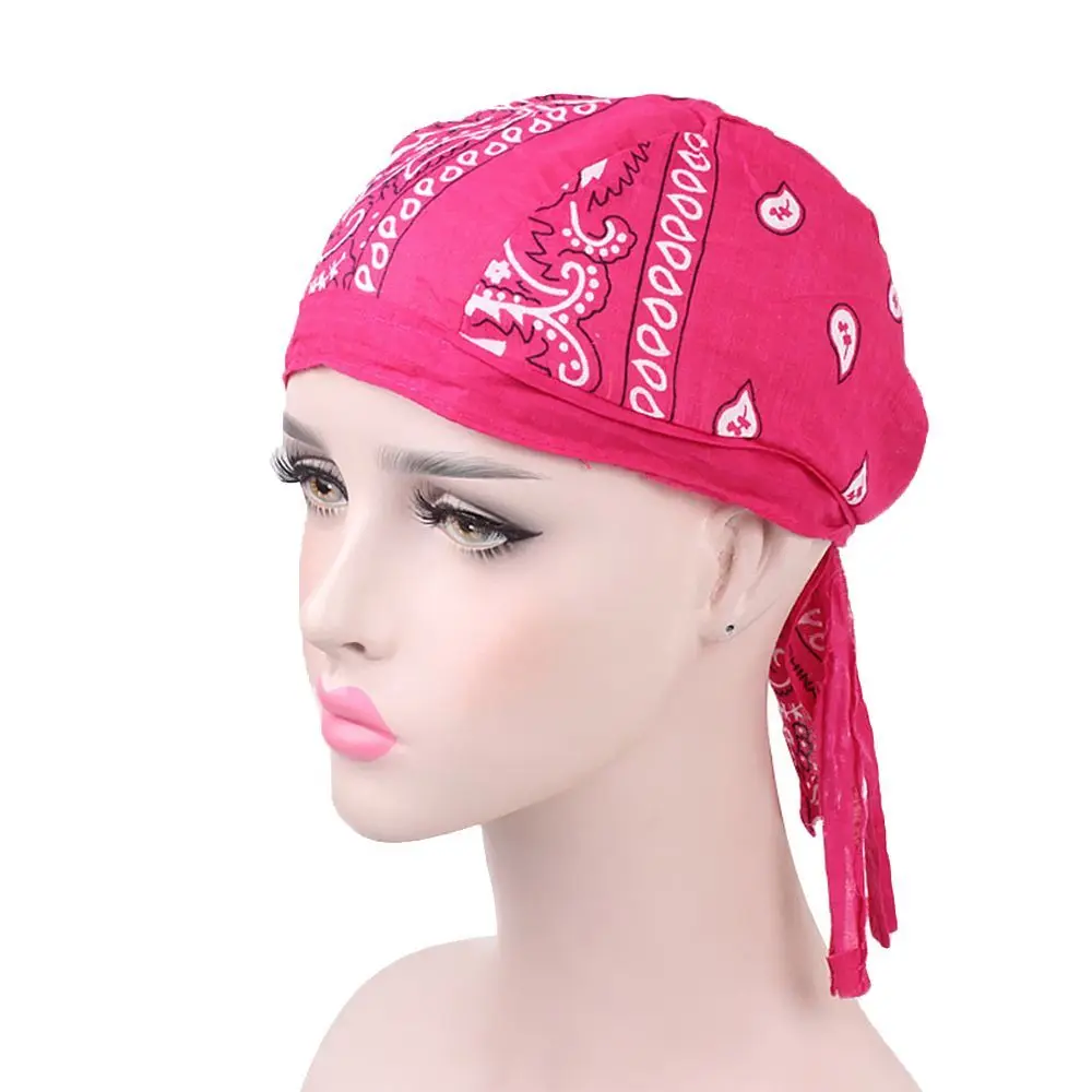 Fashion Party Hat Headscarf Hip-Pop American Outdoor Sports Pirate Hat Cotton Printed Single Cashew Multi-Color Headscarf