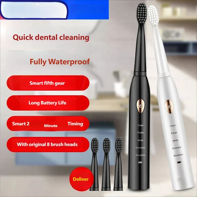 Electric Toothbrush Adult Rechargeable Super Automatic Sonic for Students, Men & Women Couples Set