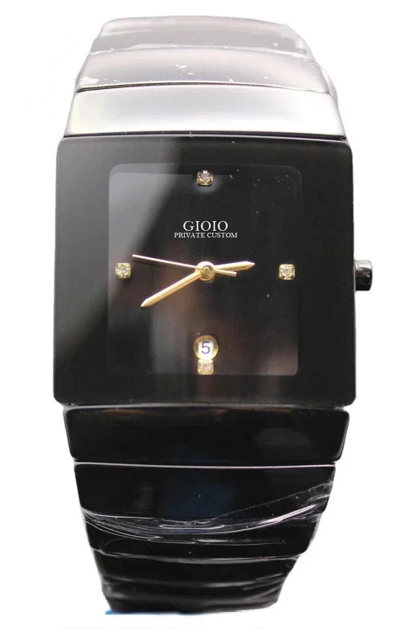 

Mens Ceramic casual quartz Watch dress Ceramica Black